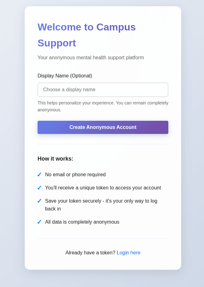 Campus Support Application Interface